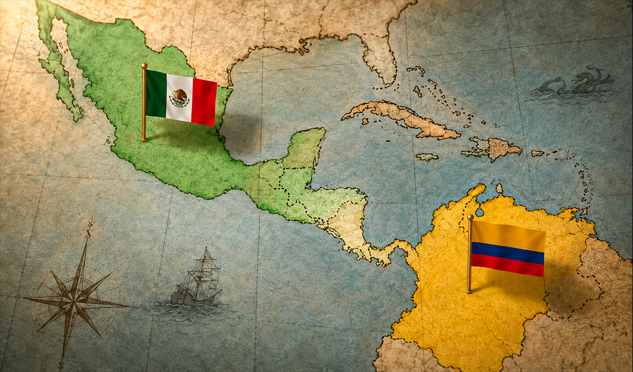 ¿Sabías que México y Colombia compartieron frontera durante 14 meses? Así era el mapa de ambos países hace más de 200 años