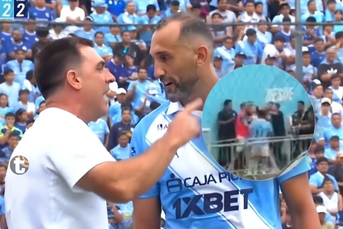 ¡Fue a pegarle! Pablo Guede se fue a las manos contra Hernán Barcos tras derrota de Alianza Lima [VIDEO]