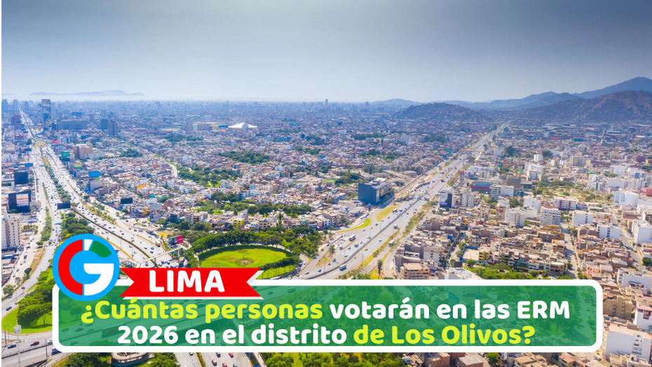 ¿Cuántas personas votarán en las ERM 2026 en el distrito de Los Olivos?