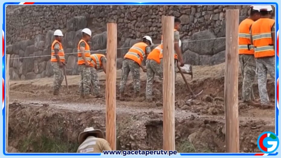 Mantenimiento en vía de Sacsayhuamán por visita de papa León XIV