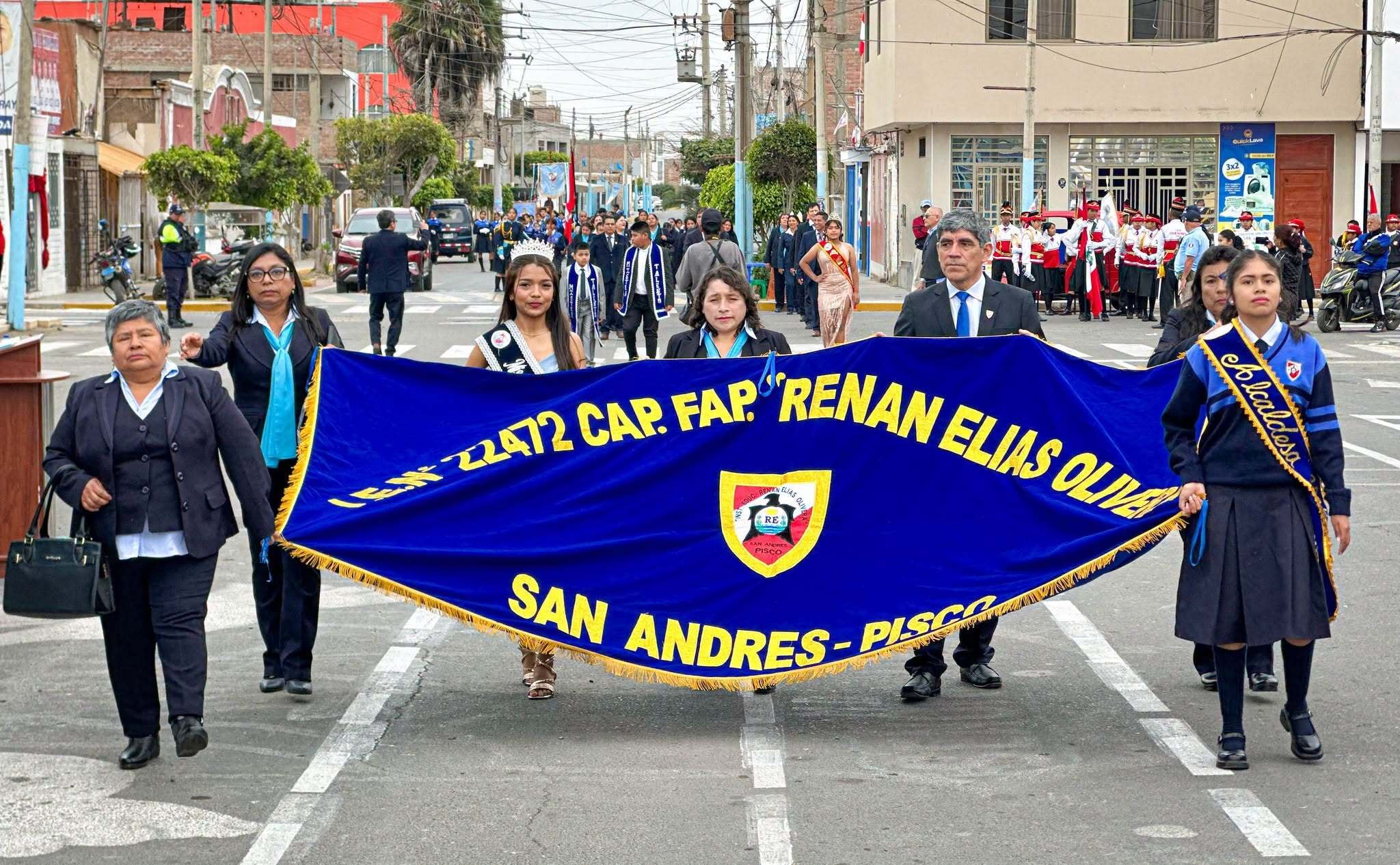 Pisco: I.E. CAP FAP N° 22472 Renán Elías Olivera celebra 126 años en San Andrés