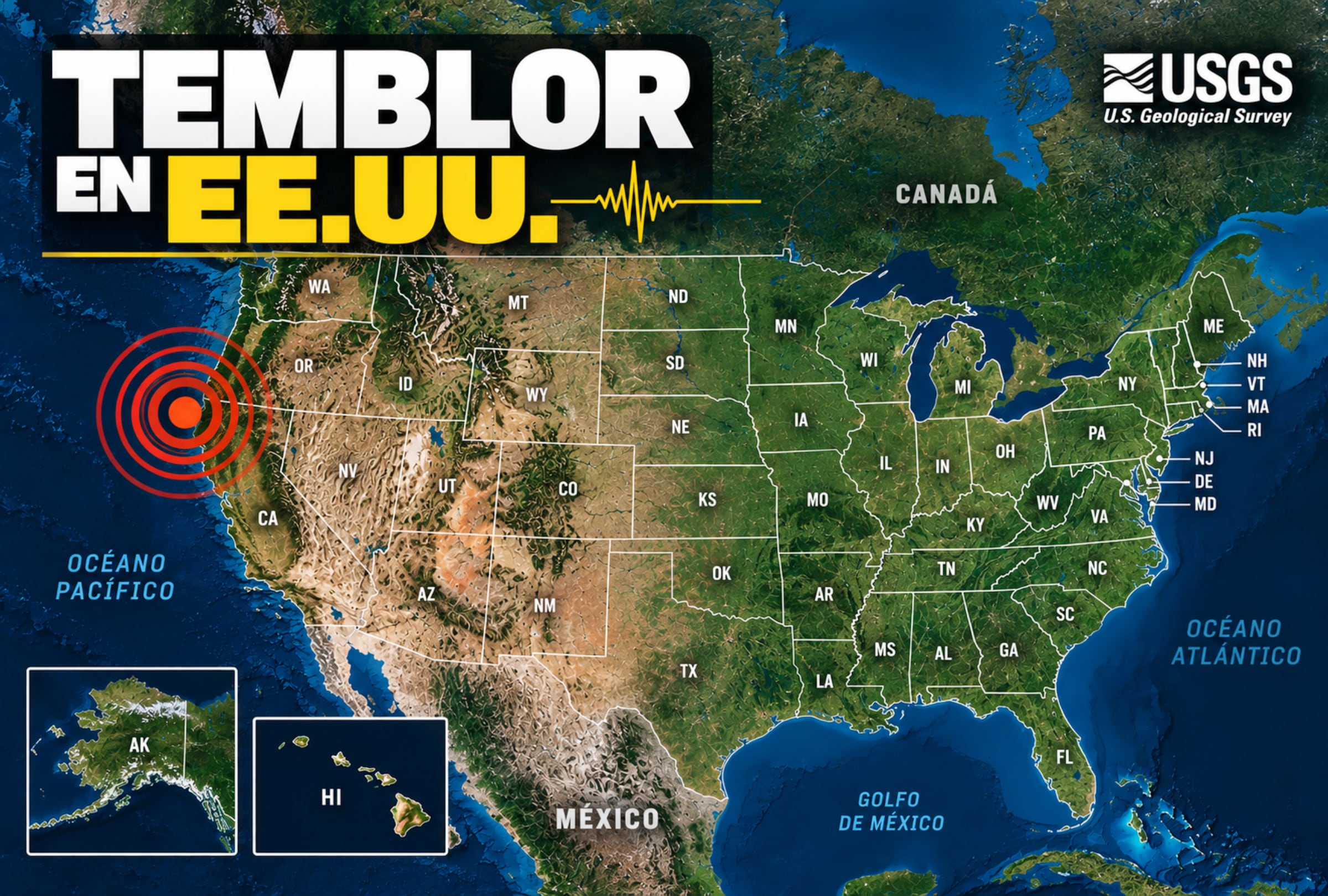 Temblor en EE.UU. EN VIVO hoy, 25 de octubre 2026: hora exacta, magnitud y dónde fue el epicentro del último sismo, según el USGS