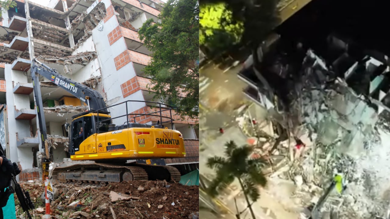 Colombia: Investigan si hay dos personas bajo un edificio que colapsó por las lluvias