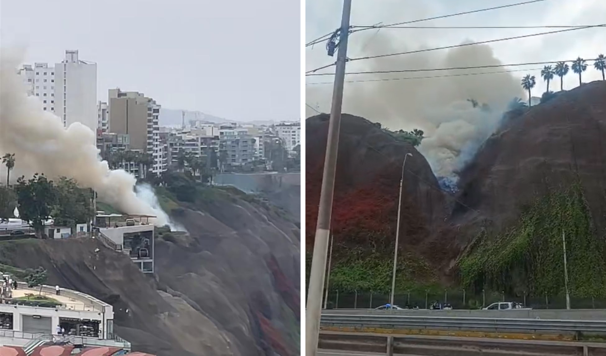 Alerta en la Costa Verde: reportan fuego cerca del centro comercial Larcomar en plenas elecciones en Miraflores