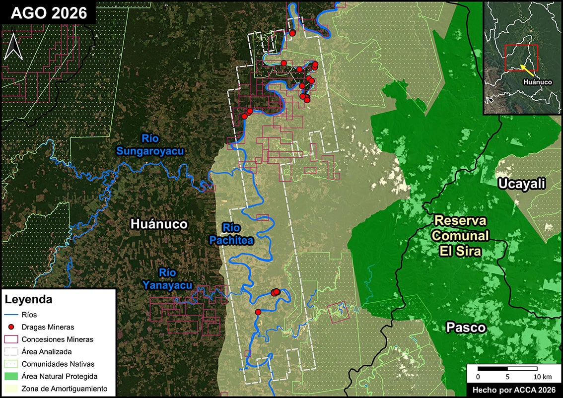 Huánuco: detectan 43 dragas utilizadas para minería ilegal en el río Pachitea