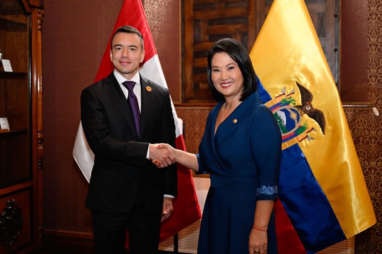 Keiko Fujimori y Daniel Noboa se reúnen este martes en el marco del XVII Gabinete Binacional Perú - Ecuador