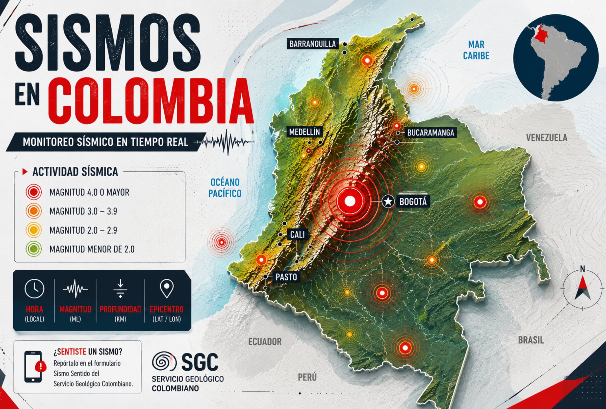 Temblor en Colombia EN VIVO hoy, 21 de agosto: hora exacta, magnitud y dónde fue el epicentro del último sismo, según el SGC