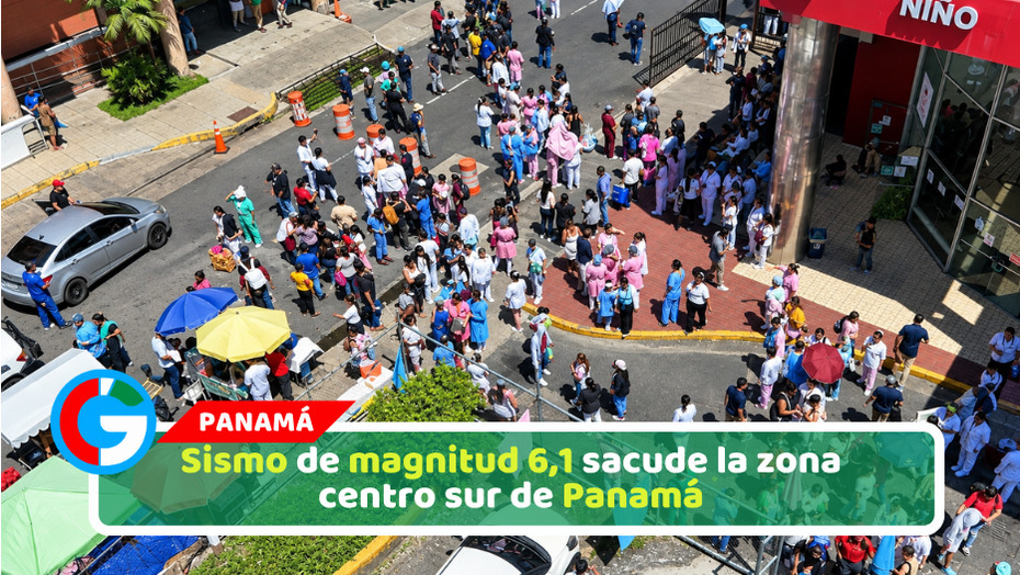 Sismo de magnitud 6,1 sacude la zona centro sur de Panamá