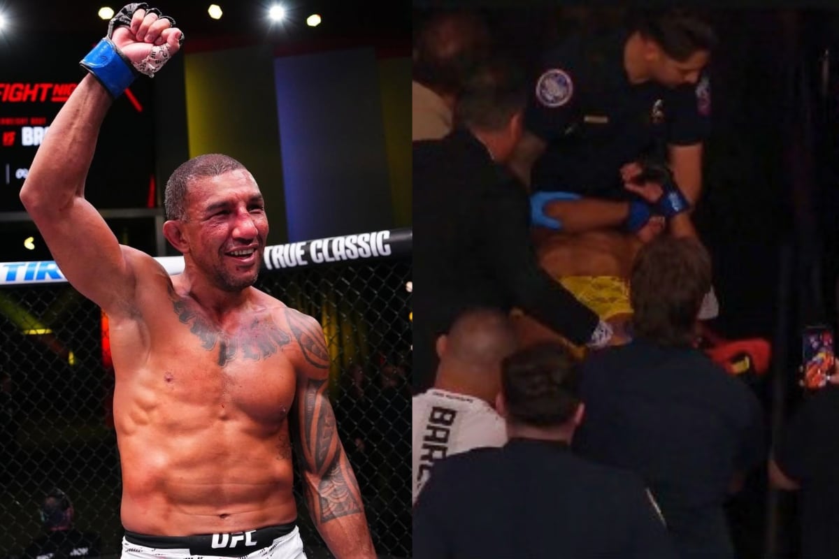 ¡Terror en UFC!: Brasileño Barcelos es retirado en camilla de la jaula de acero después de ‘guerra’ con mexicano Raúl Rosas Jr.