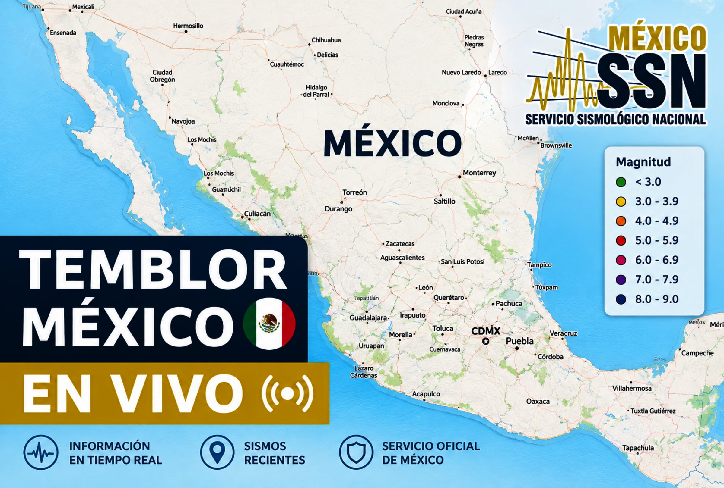 Temblor en México EN VIVO hoy, 9 de octubre 2026: hora exacta, magnitud y dónde fue el epicentro del último sismo vía SSN