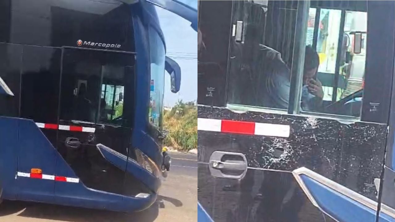 La Libertad: Atacan bus de Emtrafesa con pasajeros en la Panamericana Norte (VIDEO)