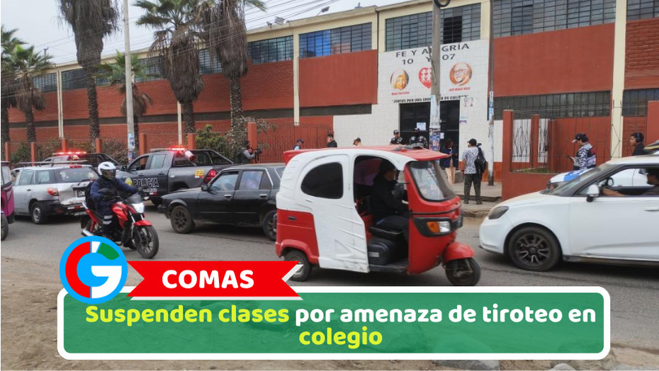 Comas: Suspenden clases por amenaza de tiroteo en colegio
