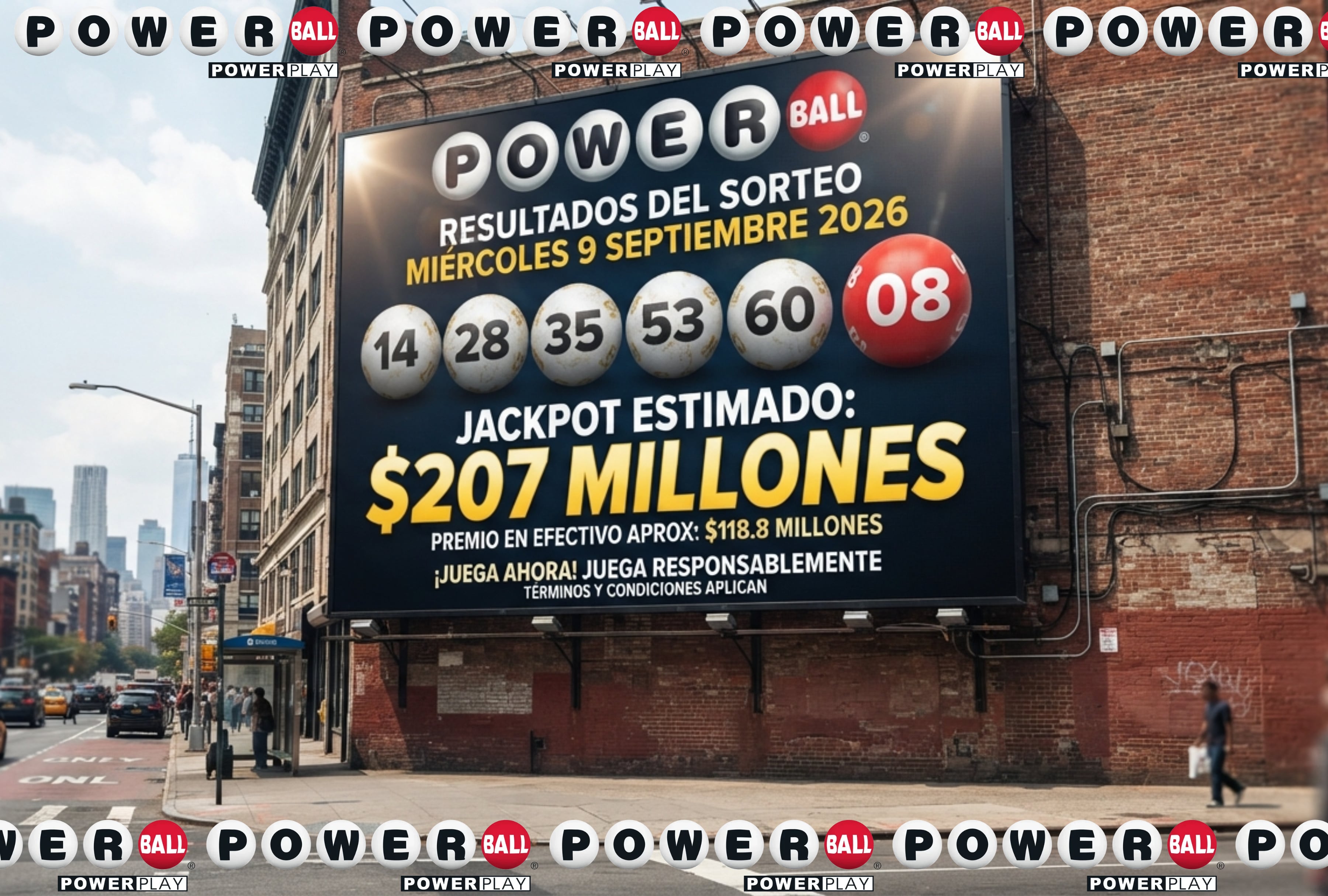 Números ganadores del Powerball, 09/09/2026: estos son los resultados del sorteo jackpot de la lotería del miércoles por $207 millones