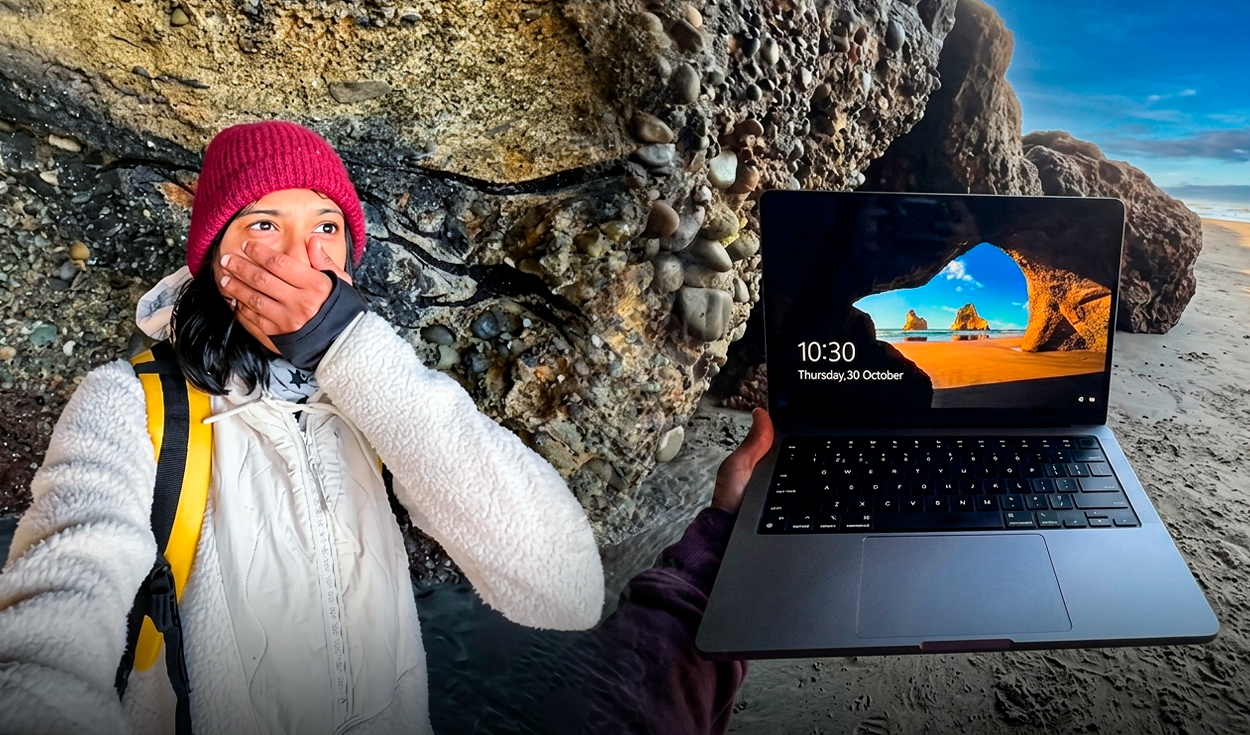 Una pareja viajó hasta Nueva Zelanda y encontró la playa del famoso fondo de pantalla de Windows 10: su reacción se volvió viral