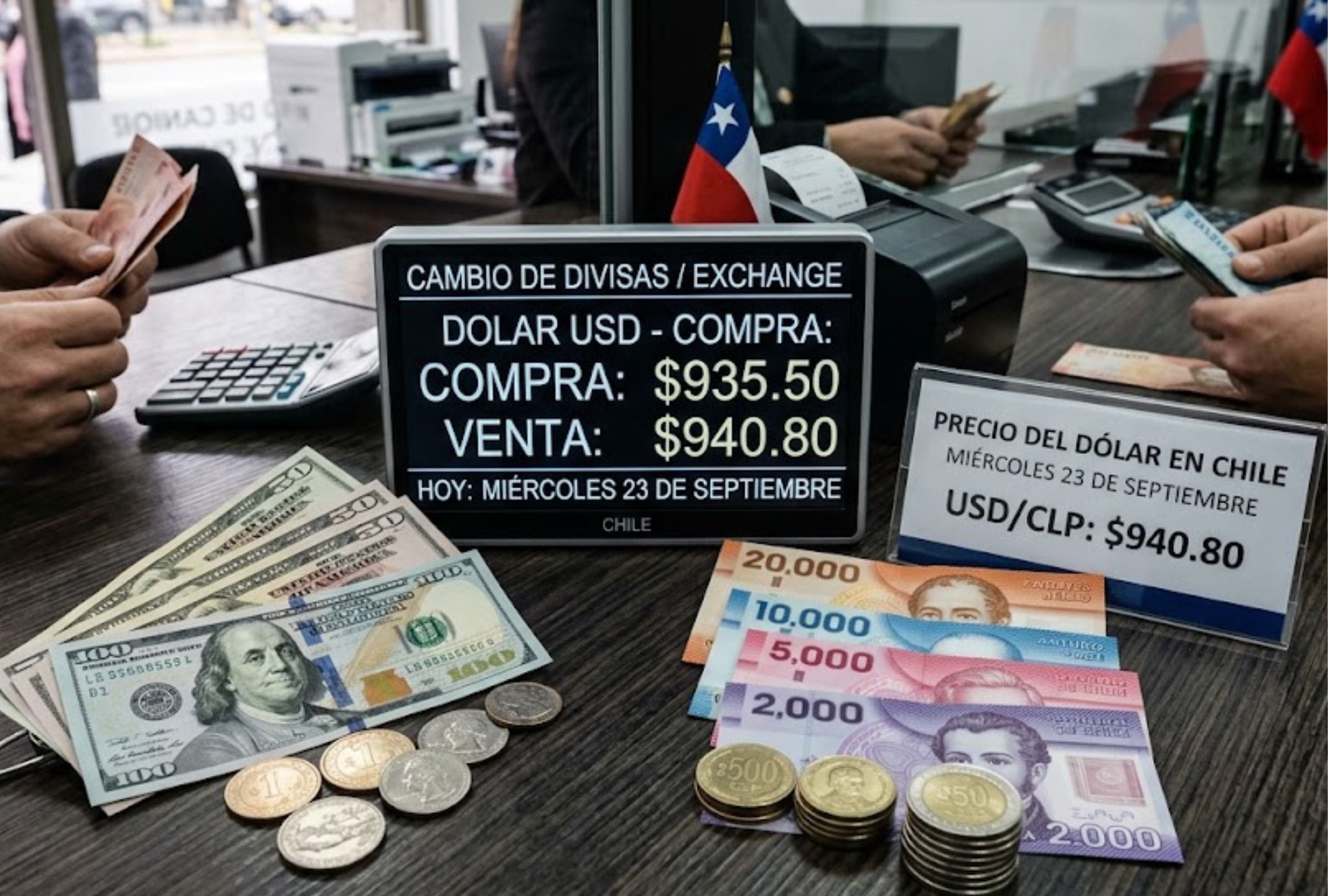 Precio del dólar en Chile hoy, miércoles 23 de septiembre: precio USD a CLP, precio de compra y venta
