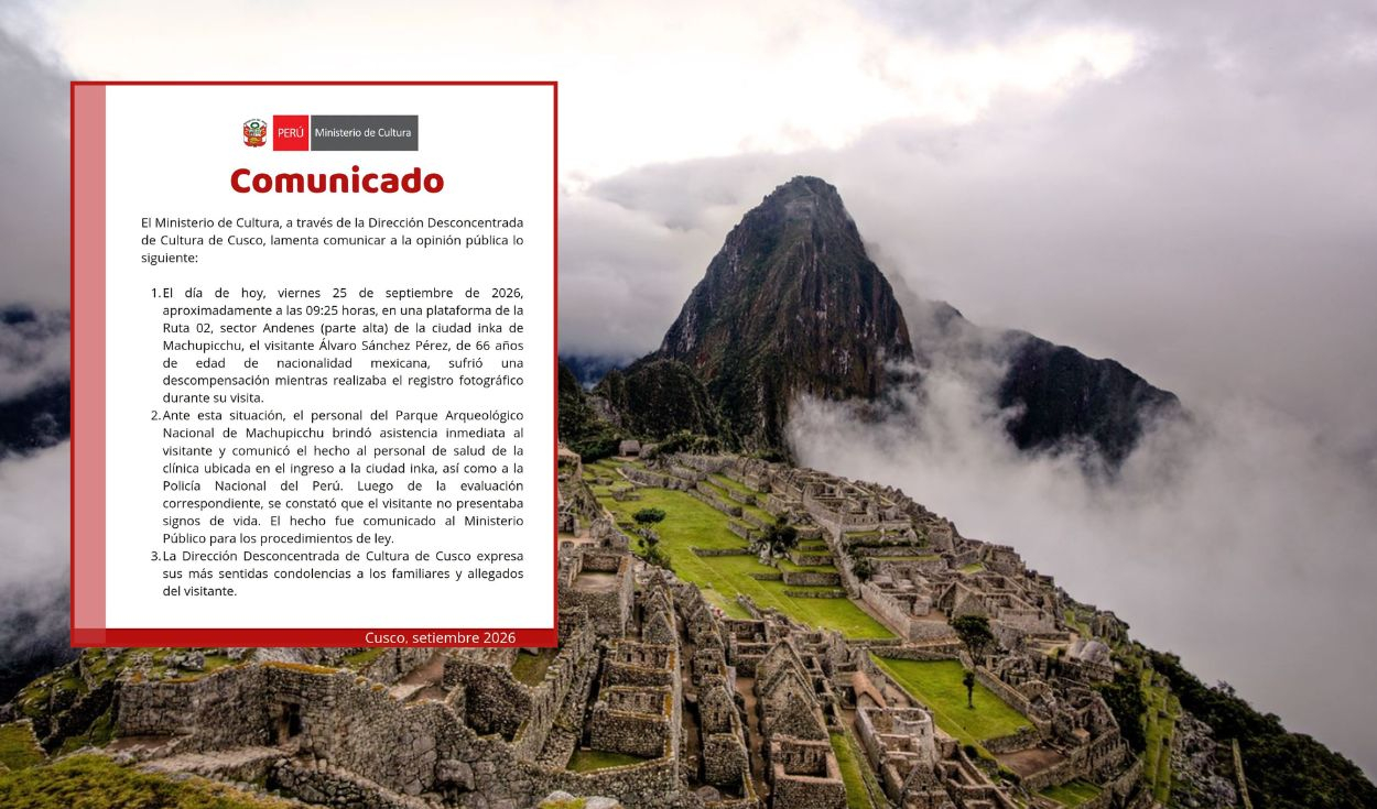 Machu Picchu: turista mexicano de 66 años falleció tras sufrir descompensación en el sector Andenes