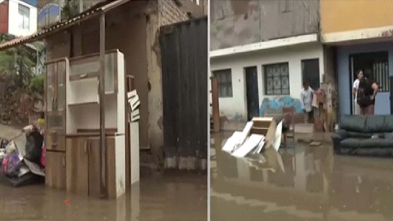 Villa El Salvador: Intensa lluvia inunda viviendas y afecta a familias