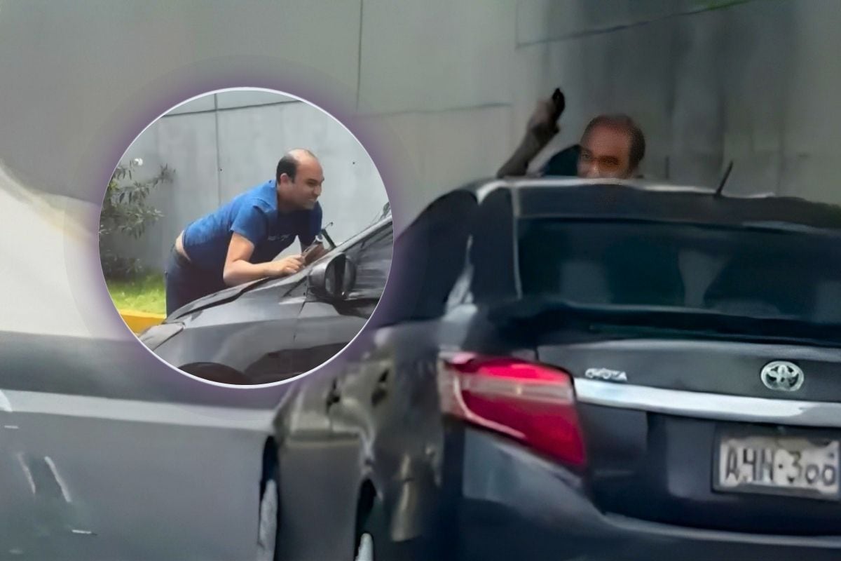 ¡Se lo llevó en el capó! Conductor tuvo furiosa reacción tras chocar en la Vía expresa de Javier Prado