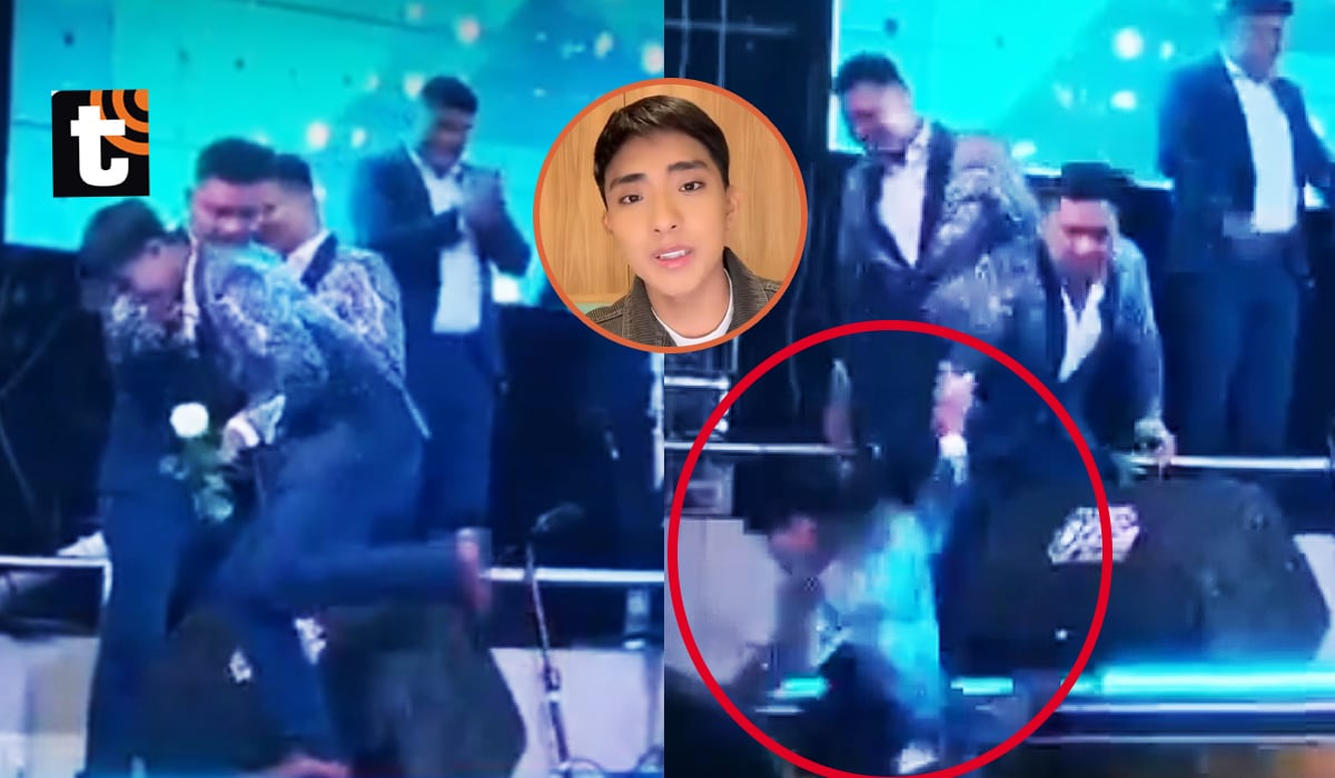 ¡Tremenda caída! Óscar Junior se cae del escenario en pleno concierto de ‘La Bella Luz’ y acaba en emergencias: “Fue muy fuerte”