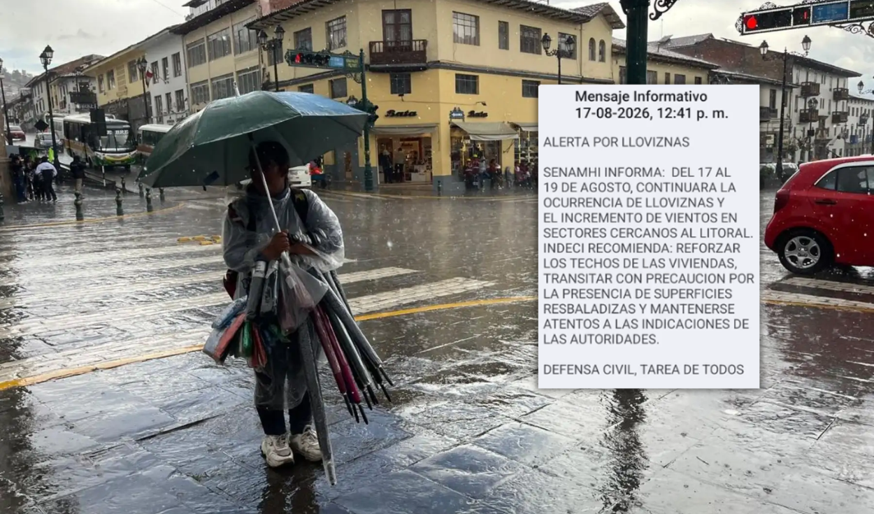 ¡Alerta por lloviznas! Senamhi emite mensaje por lluvias en el litoral peruano hasta el miércoles