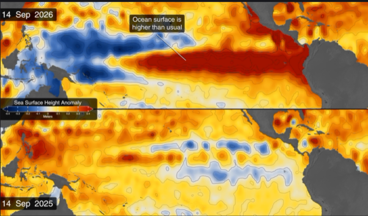 La NASA advierte sobre el posible El Niño más intenso desde 1950: detectan calentamiento anómalo y cambios de color en el Pacífico
