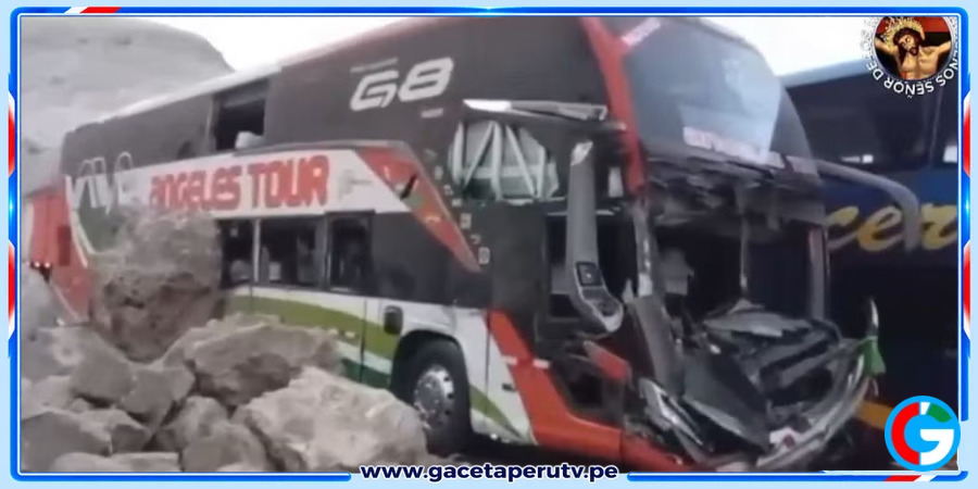 Arequipa: Hallan cuatro heridos tras caída de rocas sobre bus interprovincial