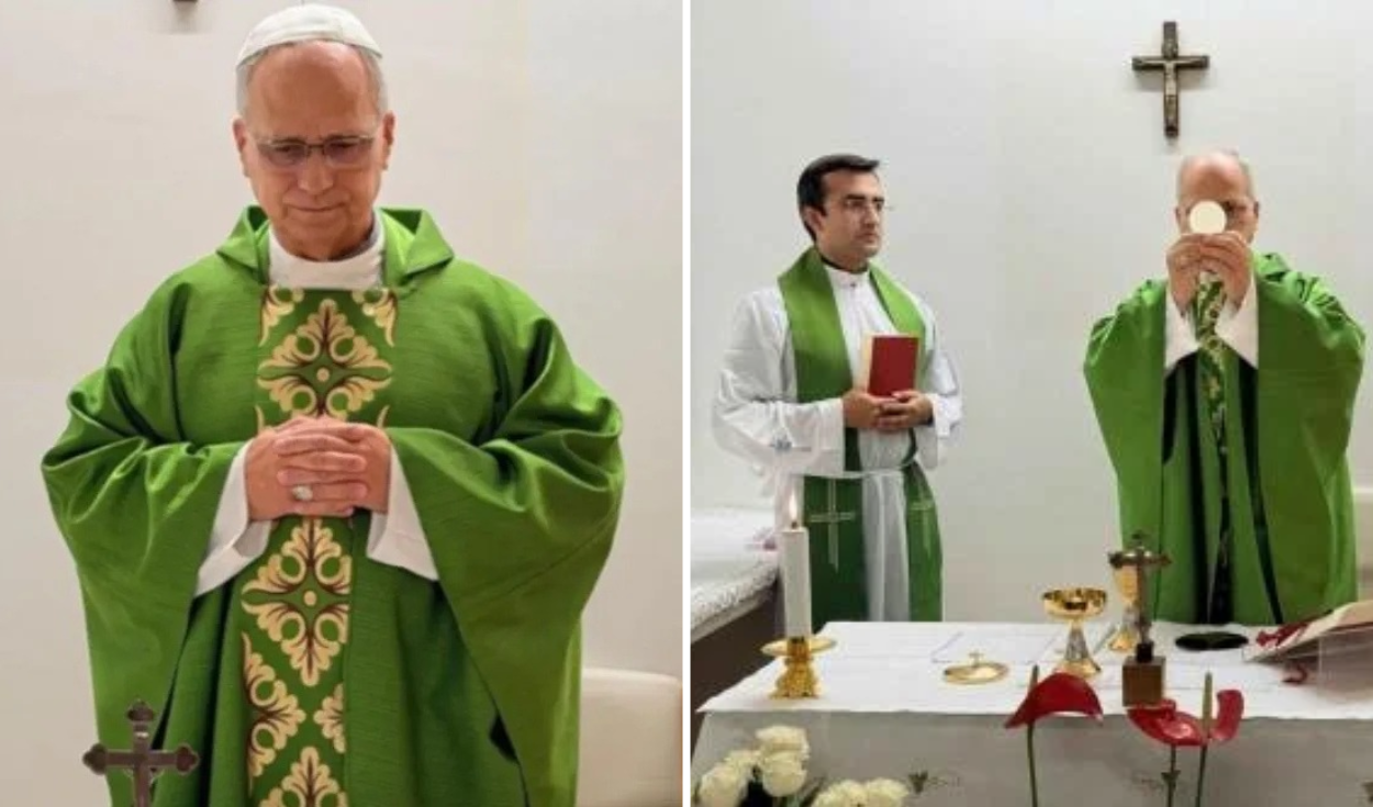 Papa León XIV reaparece tras ser operado de cáncer de pulmón: concelebró una misa en su habitación del hospital Gemelli