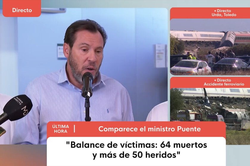 Óscar Puente, ministro de Transportes: "El tren tenía un meta cero. No podía reanudar la marcha y se le da la orden de hacerlo con normalidad"