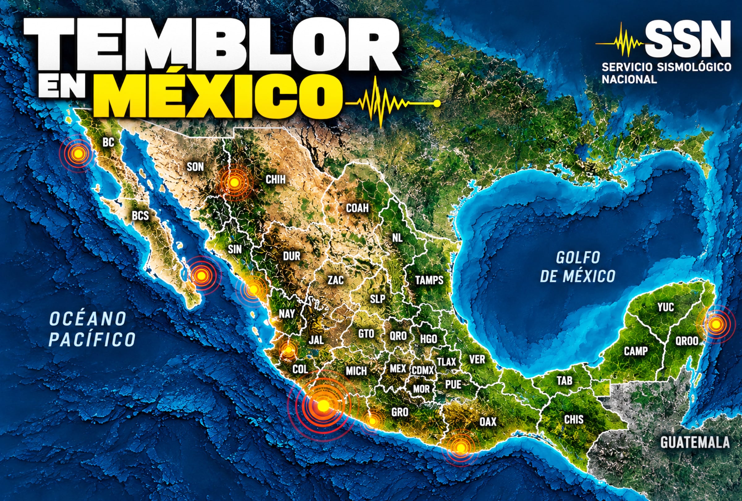 Temblor en México EN VIVO hoy, 31 de octubre 2026: hora exacta, magnitud y dónde fue el epicentro del último sismo vía SSN