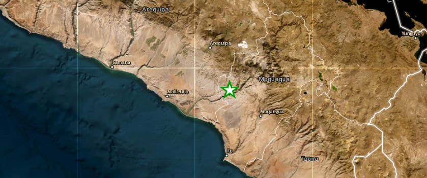 Temblor en Moquegua hoy: sismo de magnitud 3.5 se registró en La Capilla