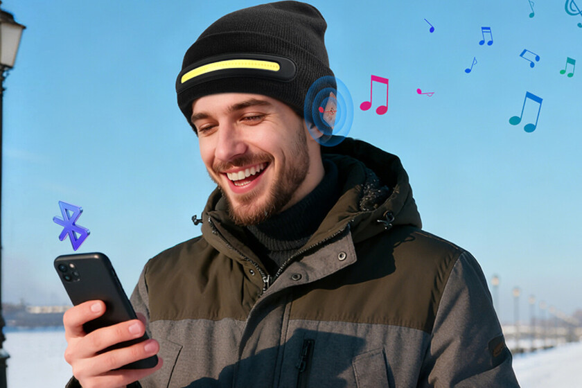 Amazon vende el gorro perfecto para escuchar música en invierno. Tiene Bluetooth y linterna