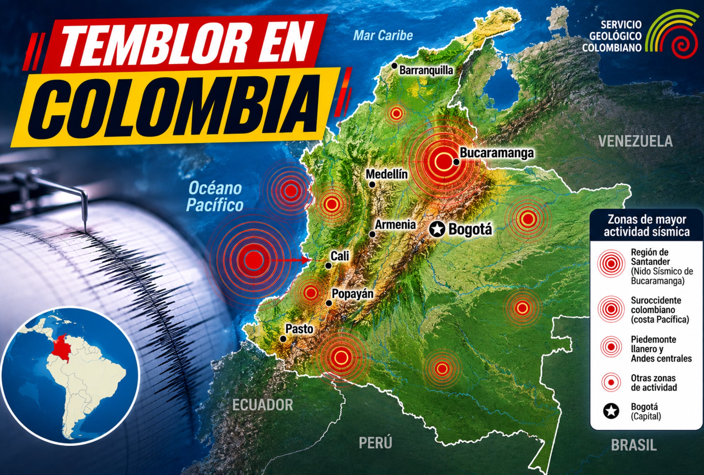 Temblor en Colombia EN VIVO hoy, 24 de agosto: hora exacta, magnitud y dónde fue el epicentro del último sismo, según el SGC