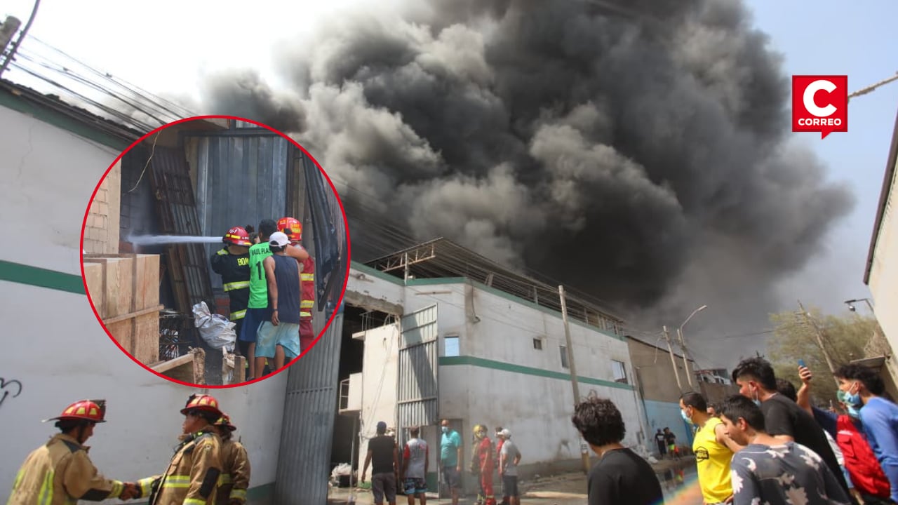 Puente Piedra: Controlan incendio de grandes proporciones en fábrica de plástico y cartón