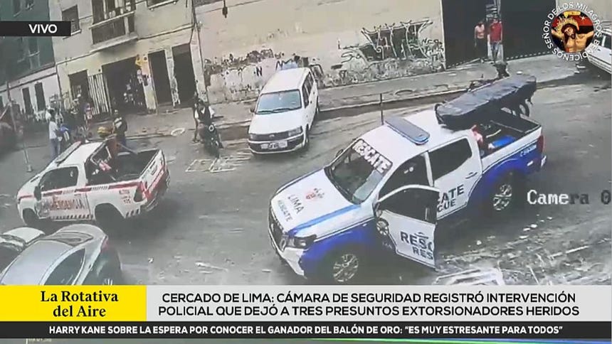 Barrios Altos: cámara de seguridad registró intervención policial que dejó tres presuntos extorsionadores heridos