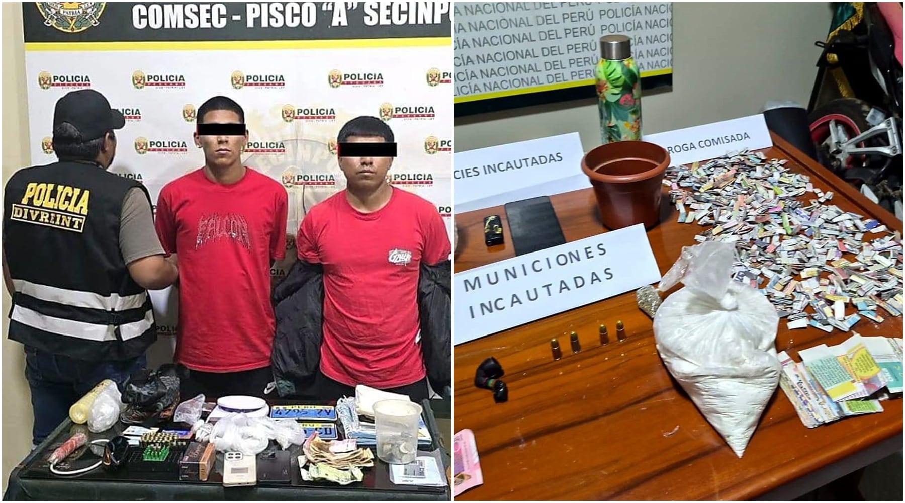 Pisco: operativos policiales incautan arsenal de drogas, municiones y explosivos en San Andrés
