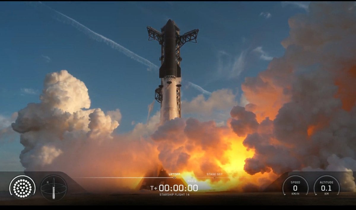 SpaceX logra el hito de poner en la órbita terrestre su enorme Starship