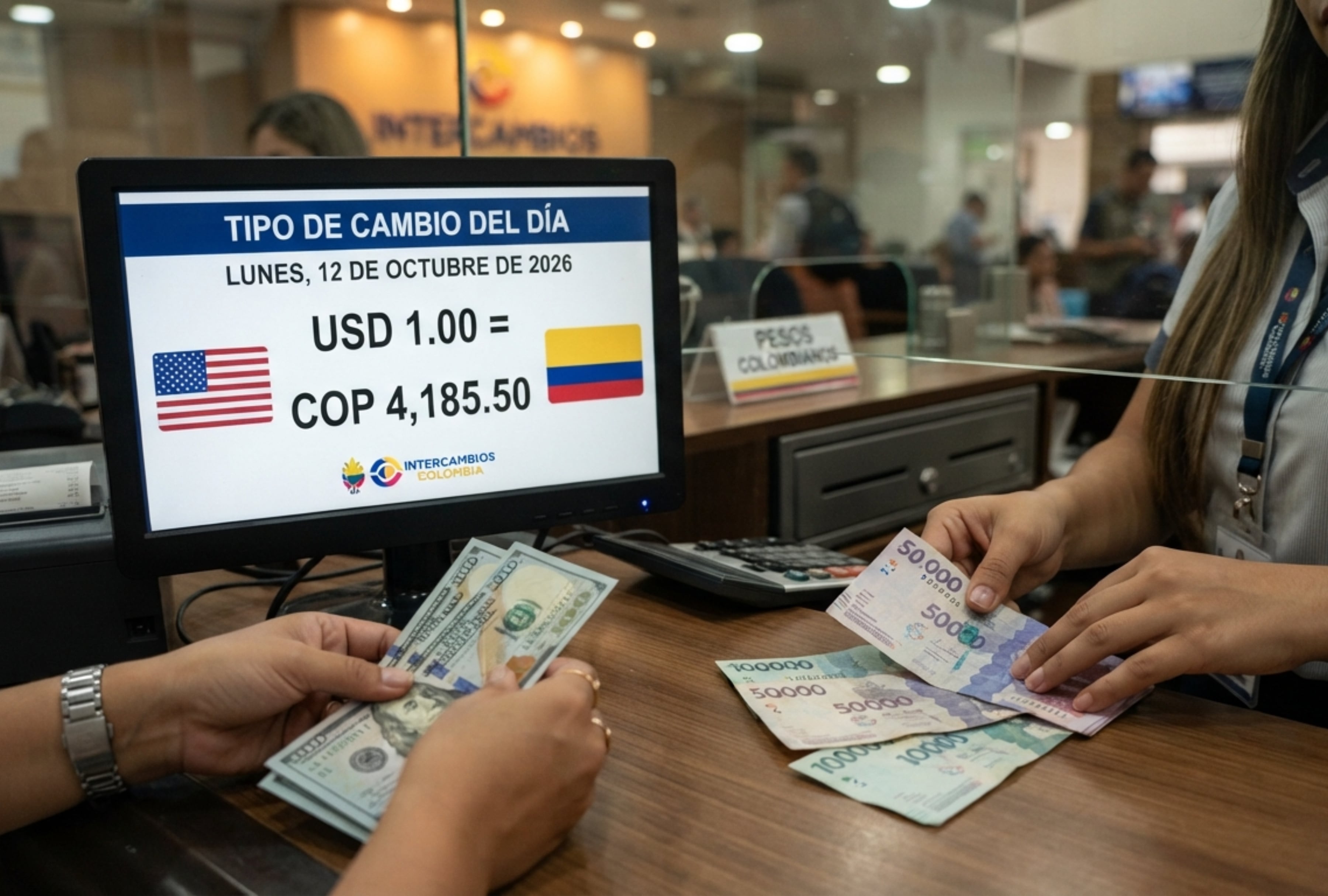 Precio del Dólar en Colombia hoy lunes 12 de octubre 2026: TRM, tipo de cambio USD a COP, compra y venta