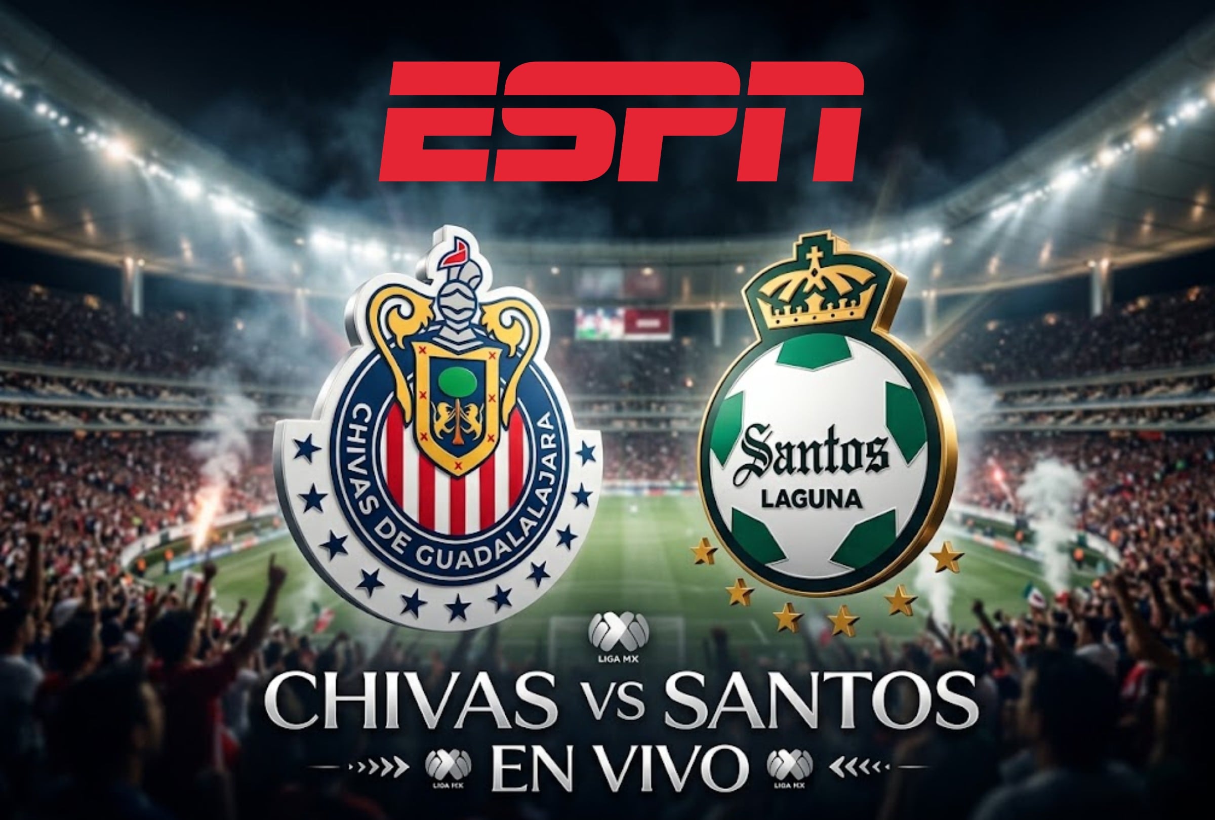 🕹️​ ESPN y Disney Plus EN VIVO — Mira el partido Santos vs. Chivas GRATIS por TV online