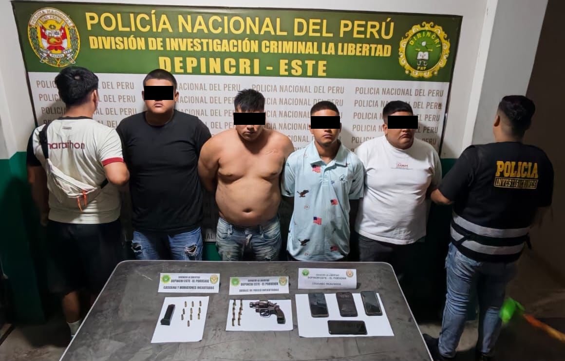 Trujillo: Policía detiene a presuntos miembros de “Los Baturris NG” con armas y municiones