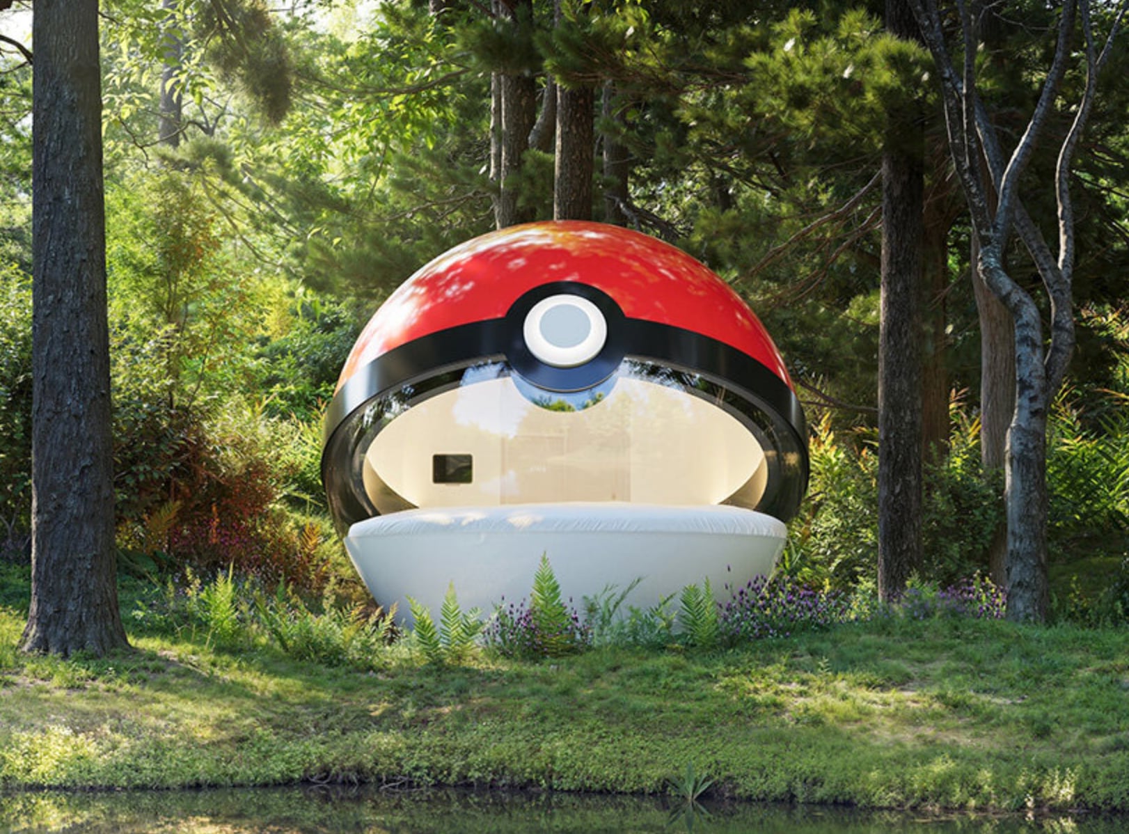 Una Pokébola gigante se convierte en una cápsula para dormir en Japón