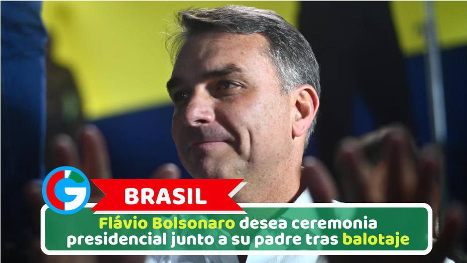 Brasil: Flávio Bolsonaro desea ceremonia presidencial junto a su padre tras balotaje