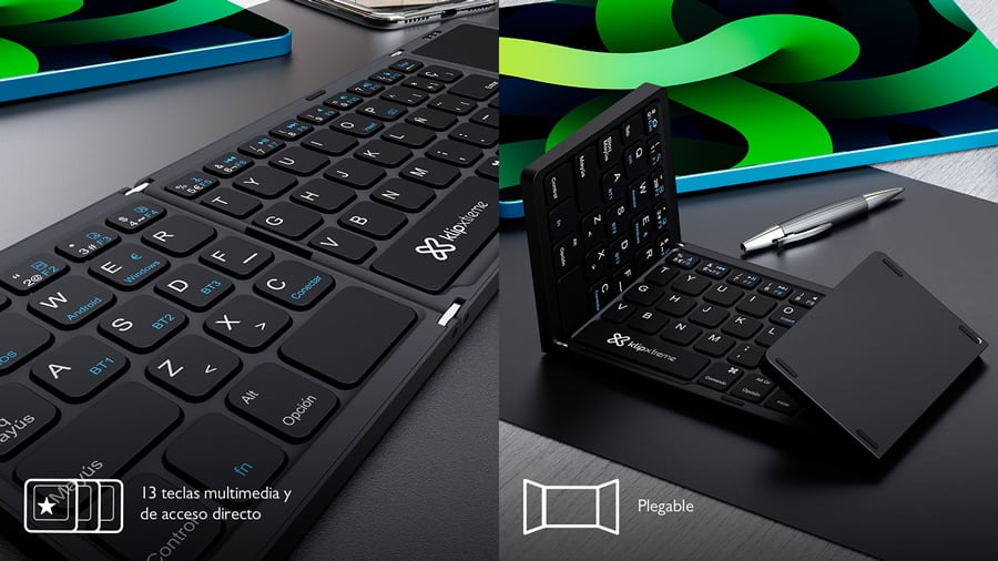 El teclado plegable con touchpad Klip Xtreme FlexPlit revoluciona el trabajo remoto: Trabaja desde cualquier parte sin llevar mouse