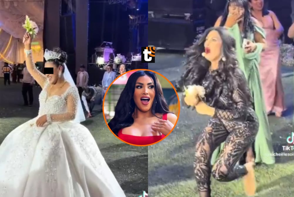 Michelle Soifer se lanza por bouquet en boda y termina en el suelo: “Si el ramo no viene a mí, yo voy...”