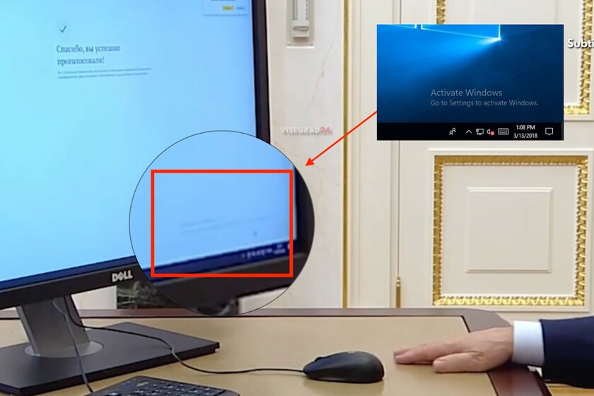 Putin apareció usando un Windows sin activar. Es el recordatorio de que Microsoft lleva años dejándonos usar Windows prácticamente gratis