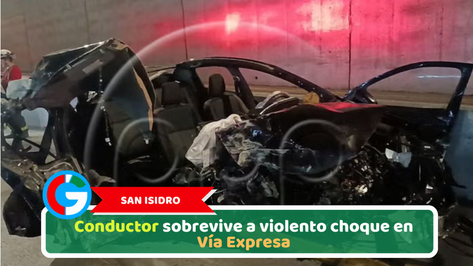 San Isidro: Conductor sobrevive a violento choque en Vía Expresa