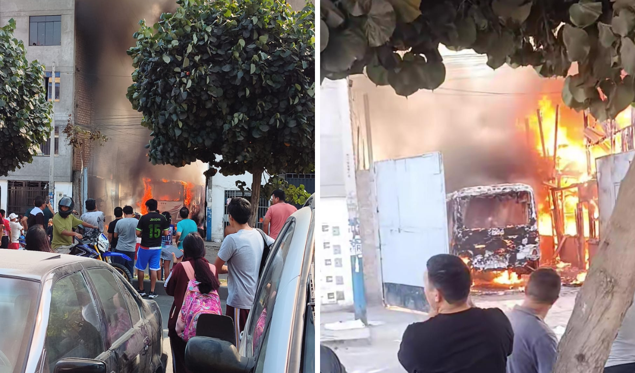Incendio en Santa Anita: fuego consume bus de transporte público cerca del mercado Andahuaylas