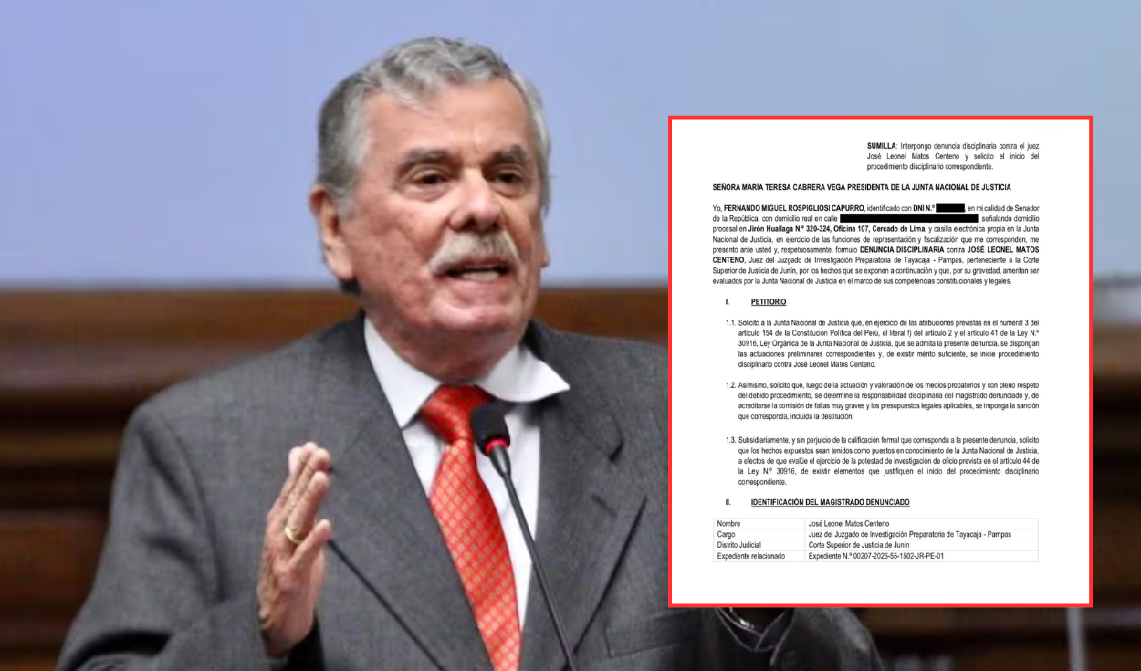 Caso Colcabamba: Rospigliosi presentó denuncia ante la JNJ contra juez que dictó prisión preventiva a militares