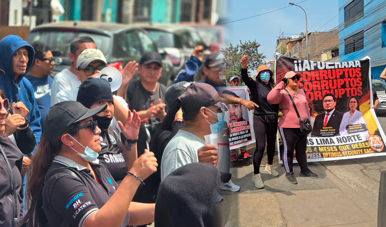 Trabajadores de tres sindicatos protestan contra la Diris Lima Norte por pagos pendientes desde hace 5 meses