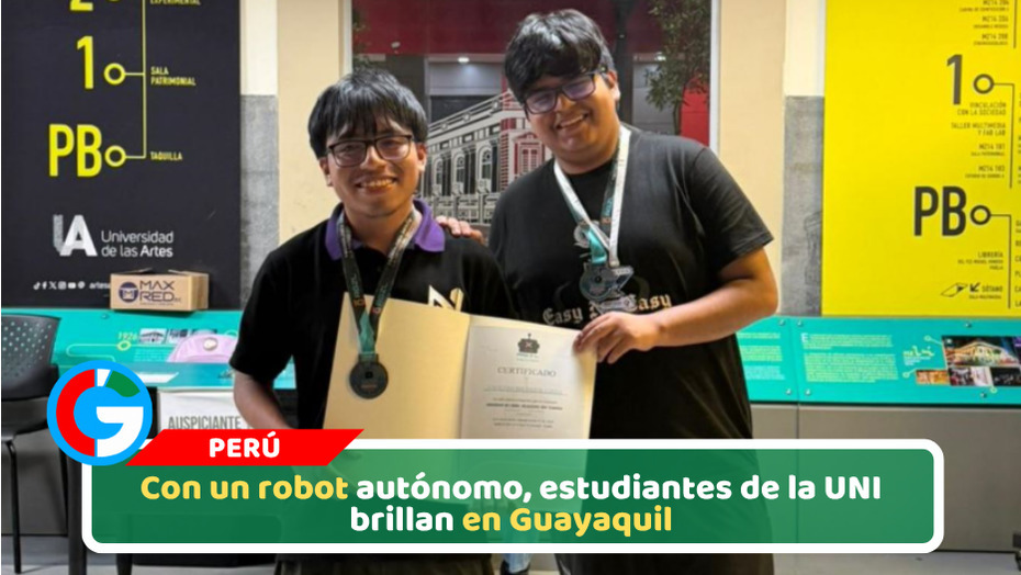 Con un robot autónomo, estudiantes de la UNI brillan en Guayaquil