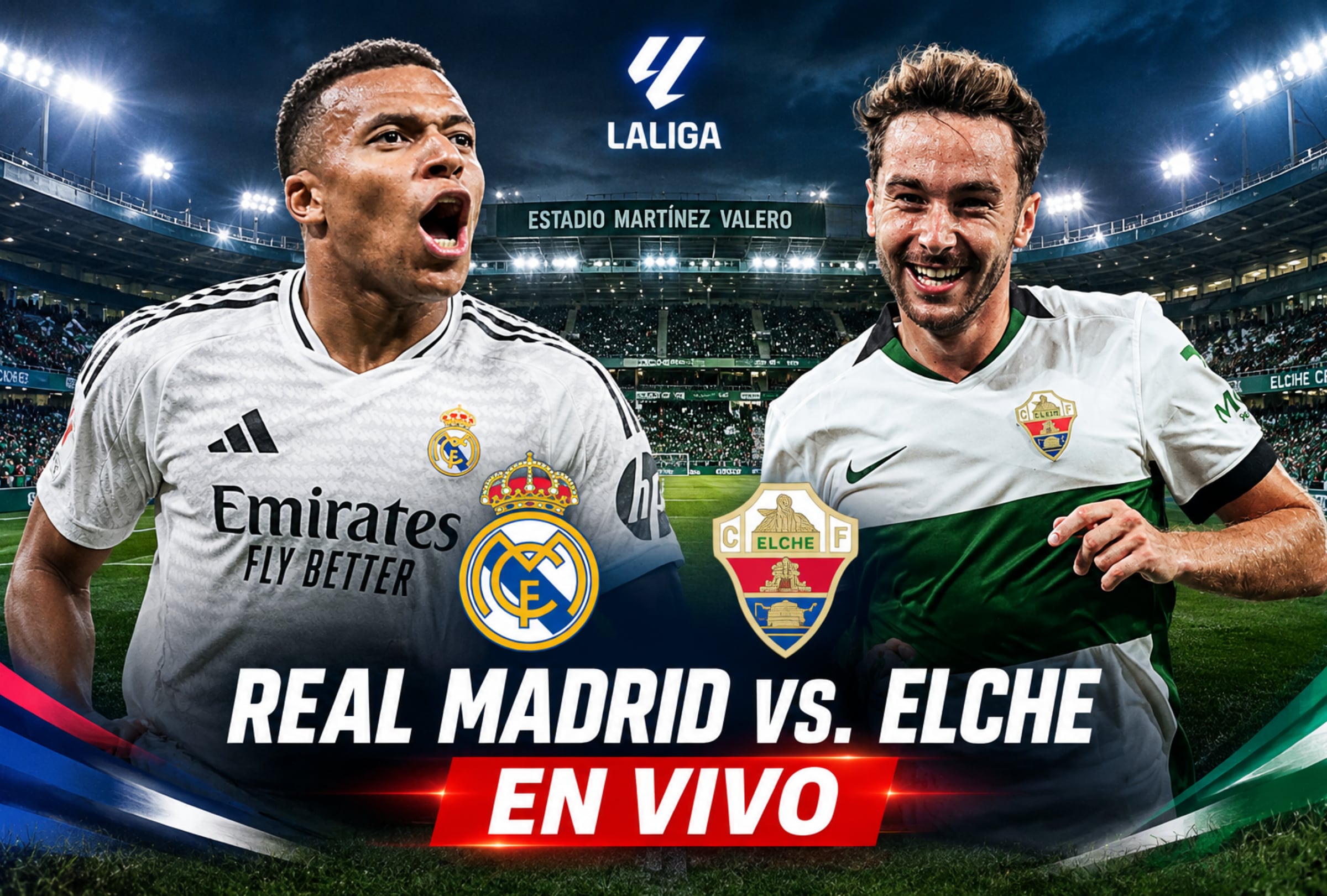 ¿A qué hora juega y qué canal transmite Real Madrid vs. Elche CF EN VIVO hoy por LaLiga 2026-27? Canales TV online